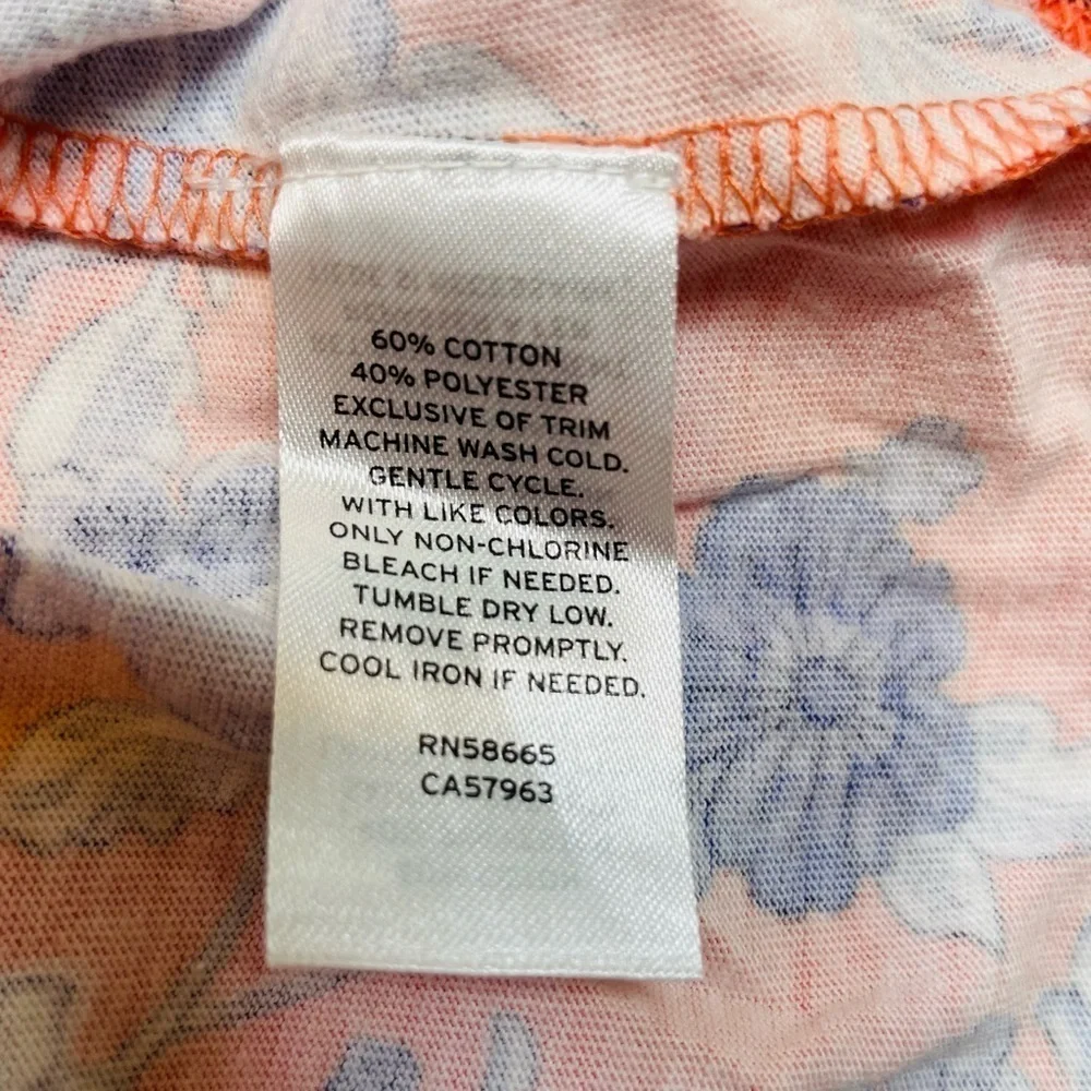 Harper Canyon Orange Blue Floral Print Square Neck A-Line Dress Toddler Size 3